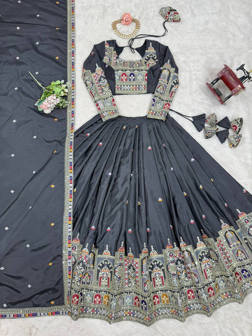 grey  lehenga